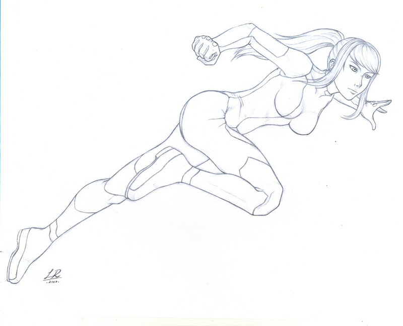 female superhero sketch