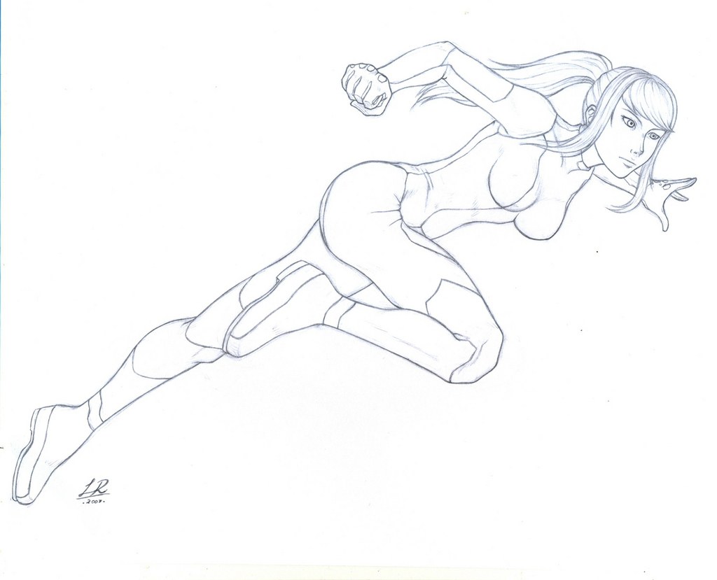 female superhero sketch