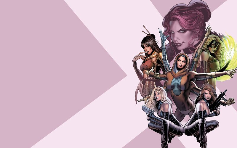 female superhero team illustration