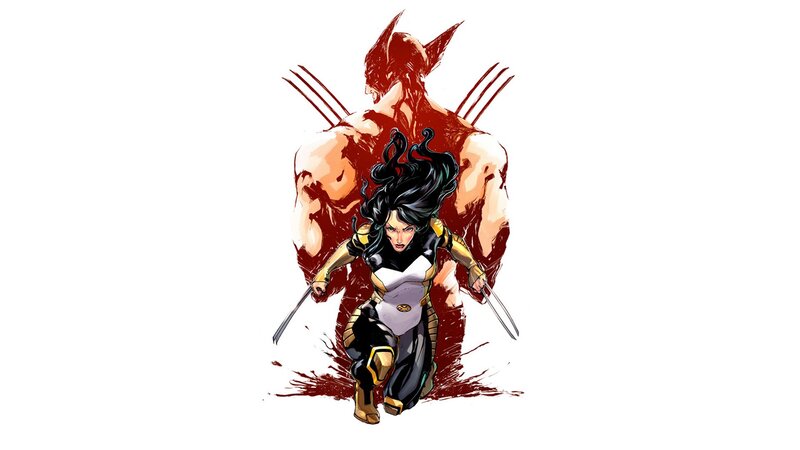 Female Superhero with Claws — Black, Dramatic, Comic