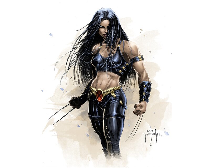 Female Superhero with Claws — Black, Dramatic