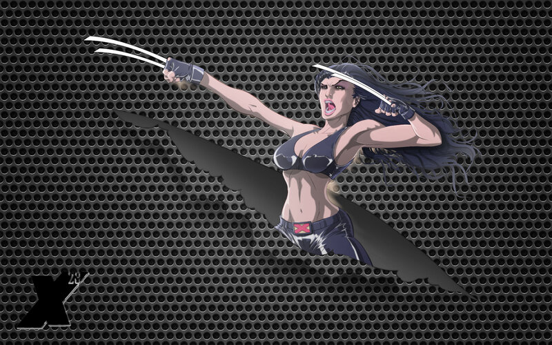 Female Superhero with Claws — Black