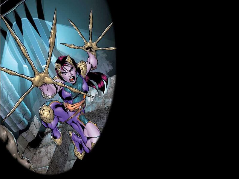 Female Superhero with Claws — Purple
