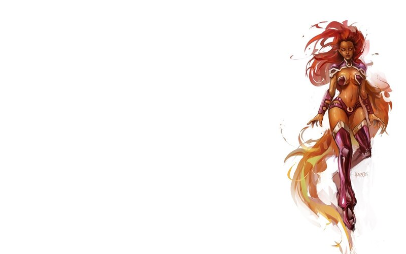 female superhero with fiery hair