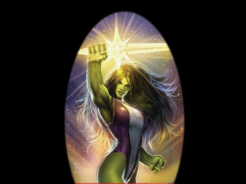 Female Superhero with Green Skin
