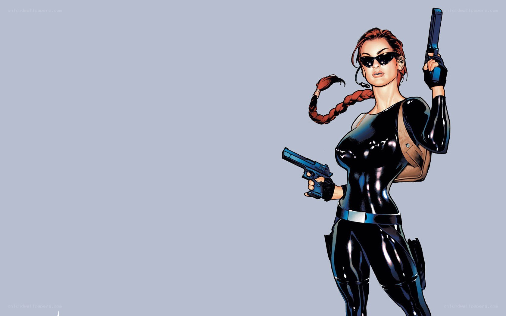 female superhero with guns