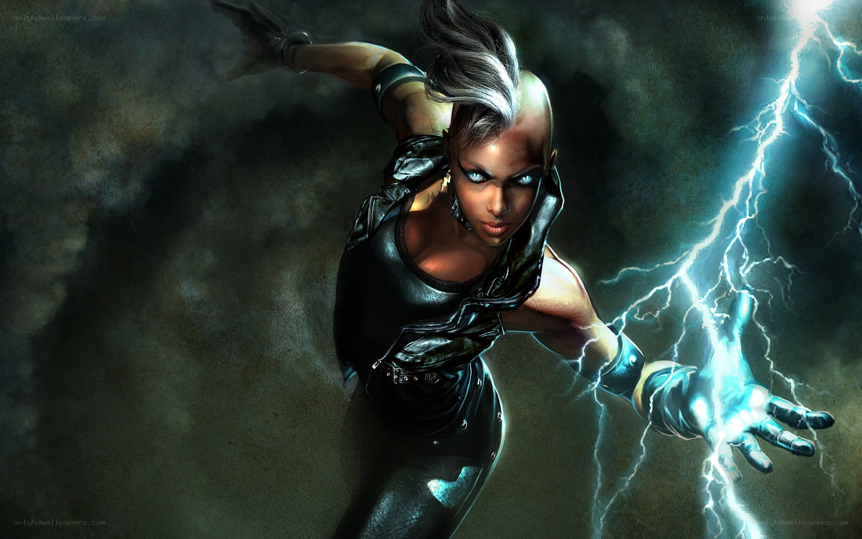 female superhero with lightning powers