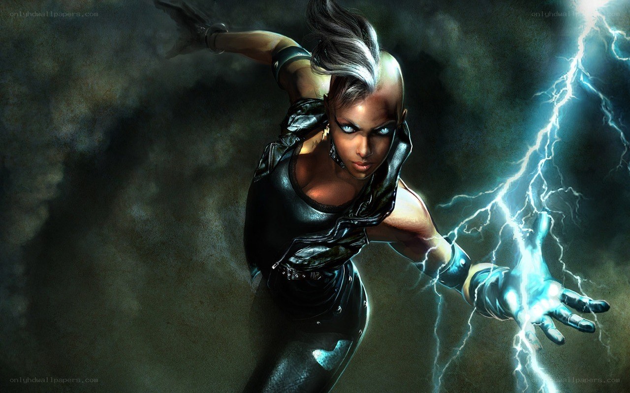 female superhero with lightning powers