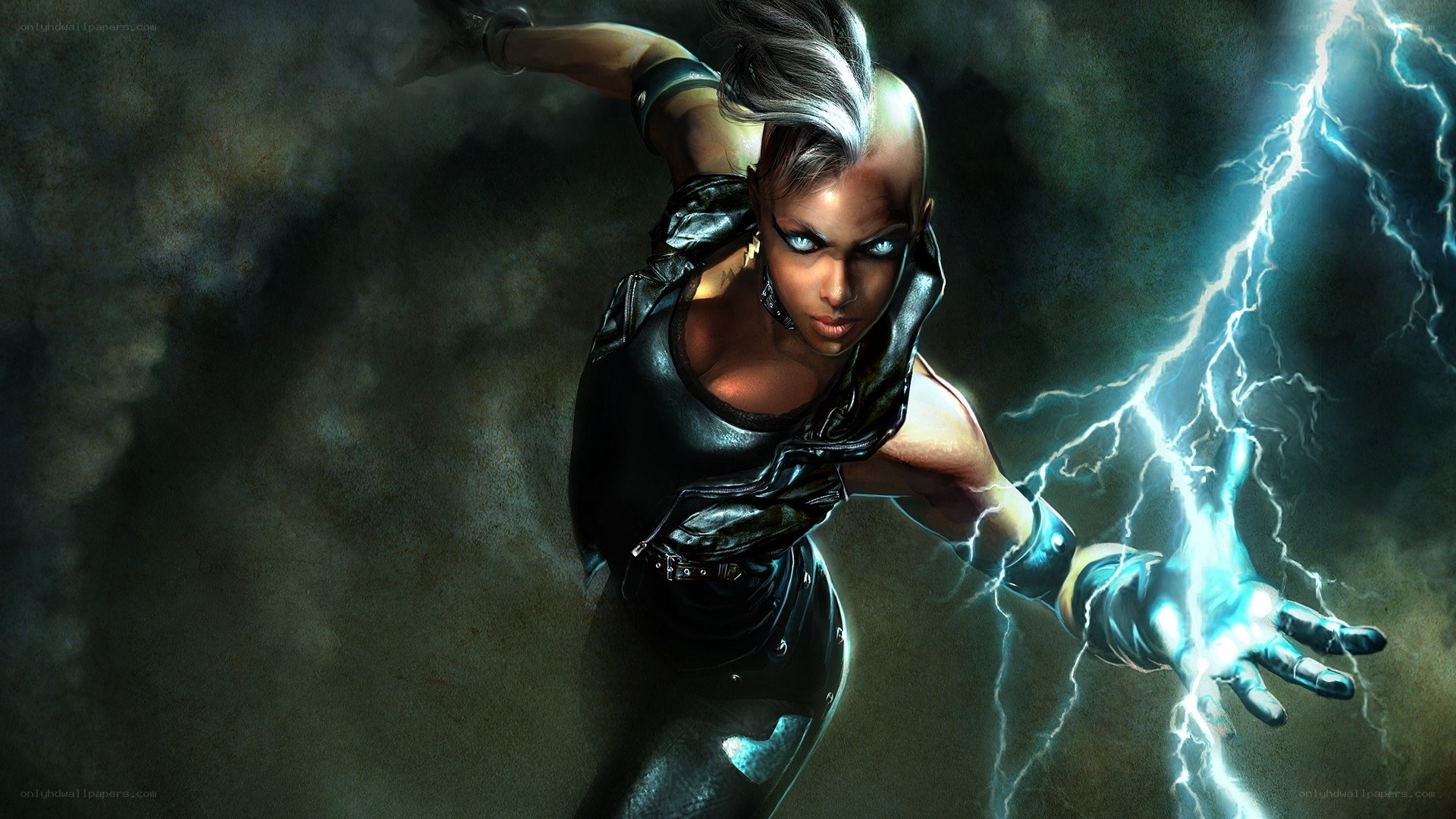 female superhero with lightning powers