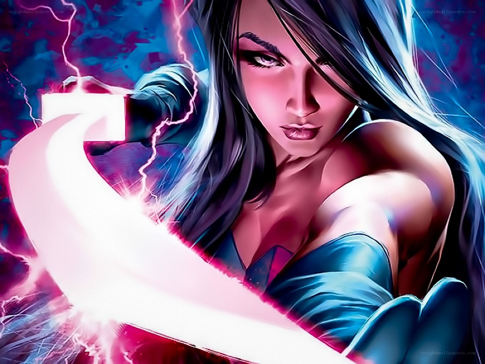 female superhero with lightning powers