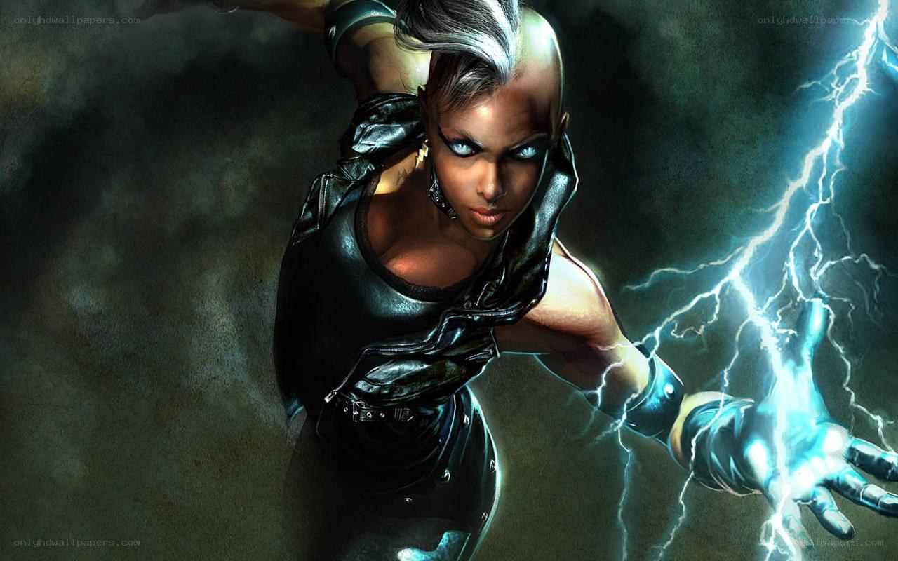 female superhero with lightning powers
