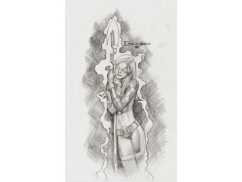 Female Superhero with Spear