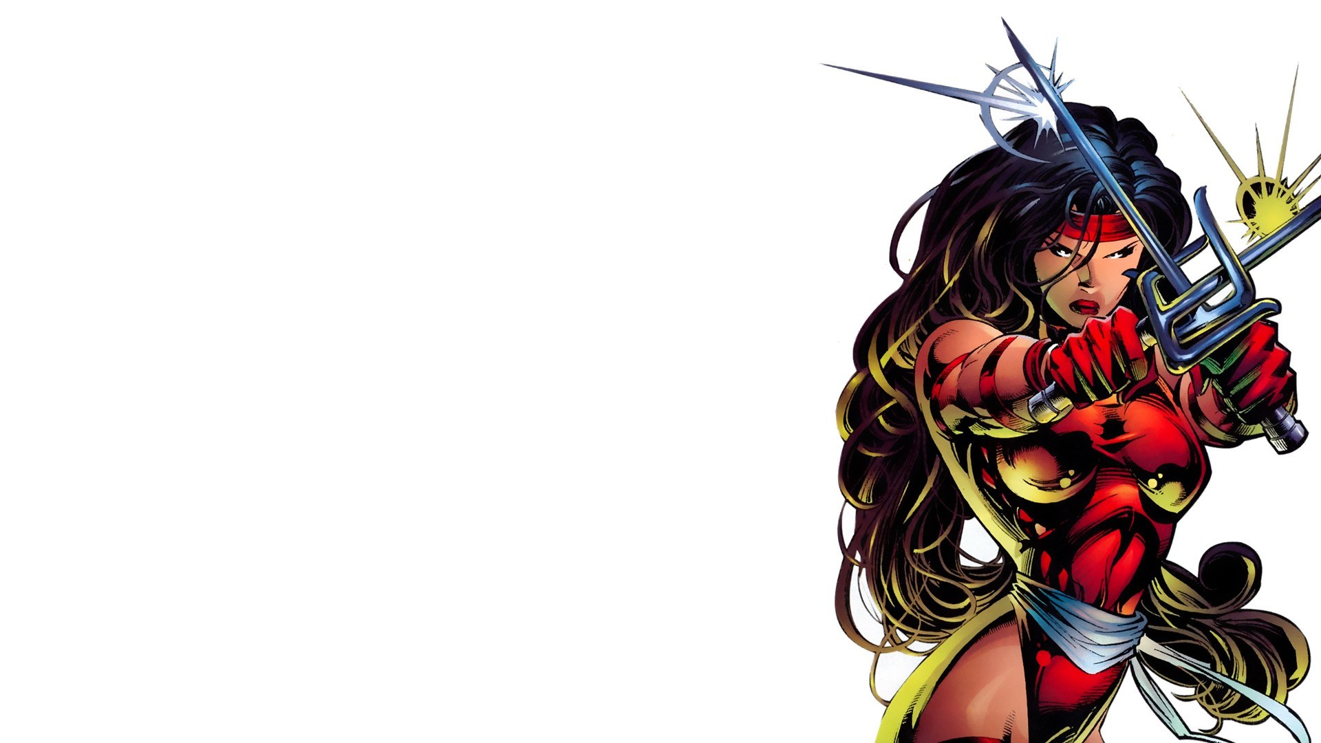 female superhero with swords