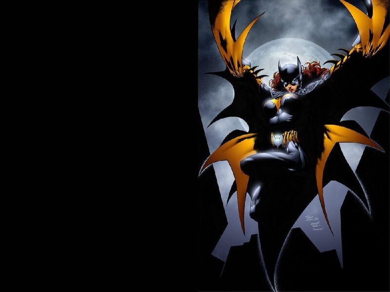 Female Superhero with Wings — Black, Dramatic, Night