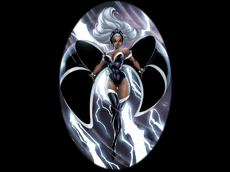 Female Superhero with Wings — Black