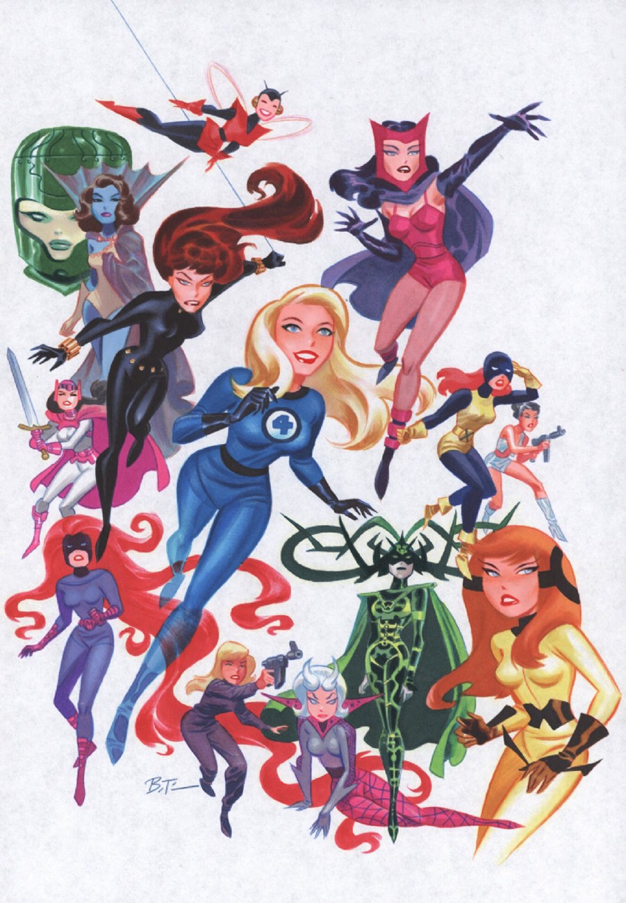 female superheroes collage