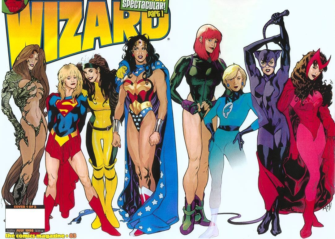 Female superheroes cover art