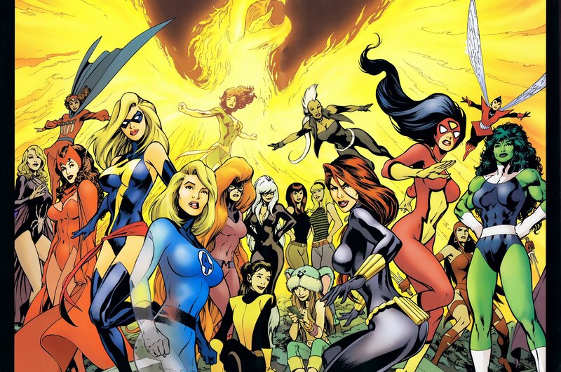 Female Superheroes Group — Yellow