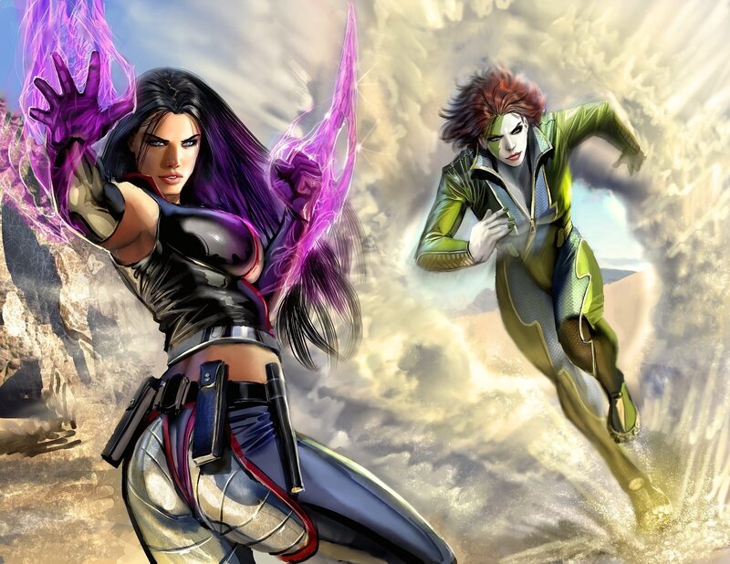 Female superheroes in action