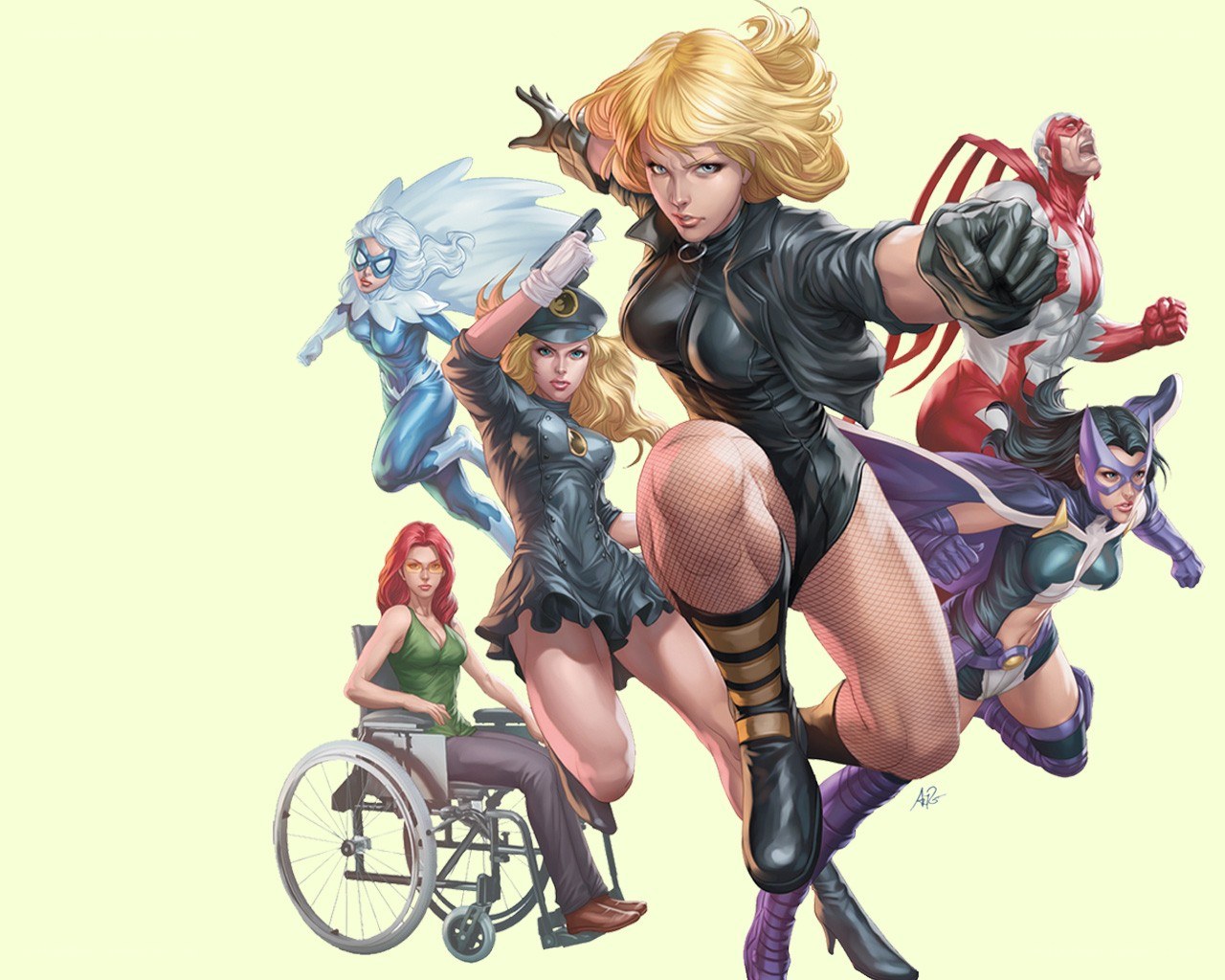 female superheroes in action