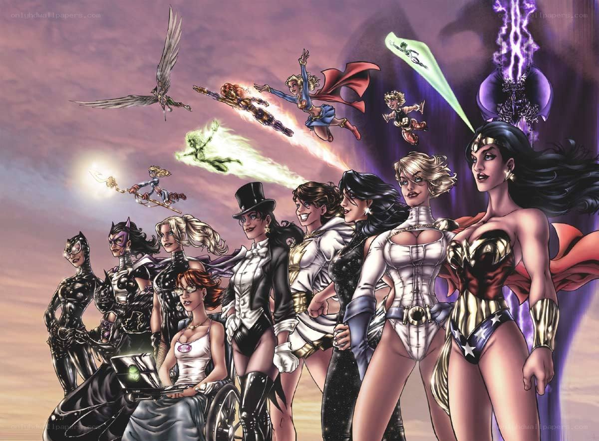Female superheroes in action