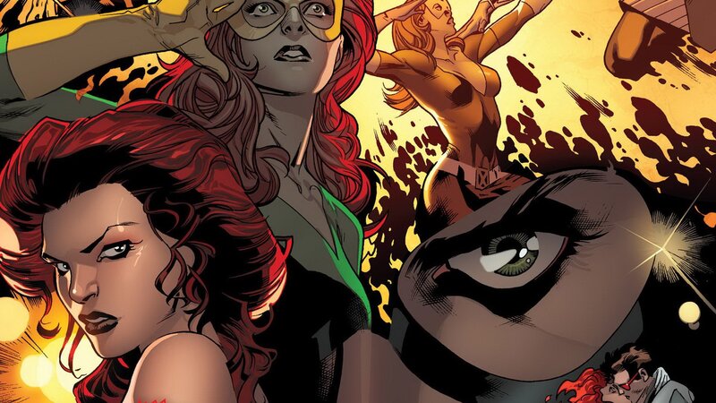 Female Superheroes in Action — Red, Dramatic, Comic, Explosion