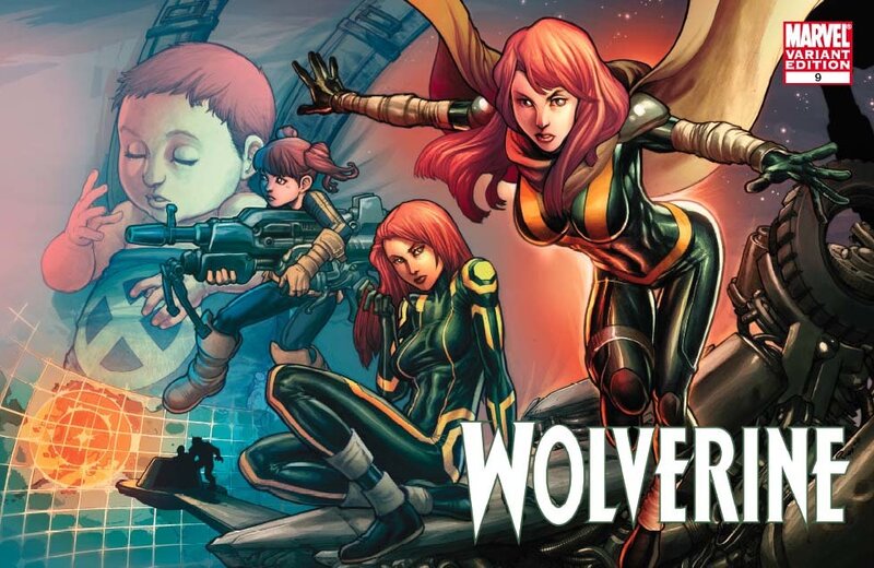 Female Superheroes in Action — Red