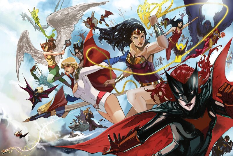 Female Superheroes in Flight
