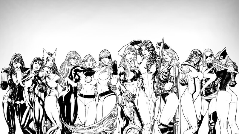 Female Superheroes in Line
