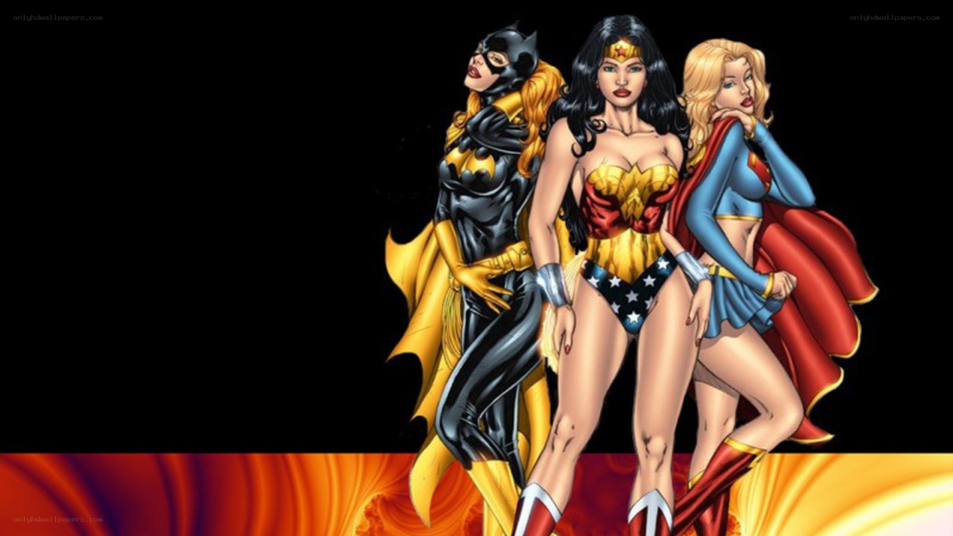 female superheroes standing together