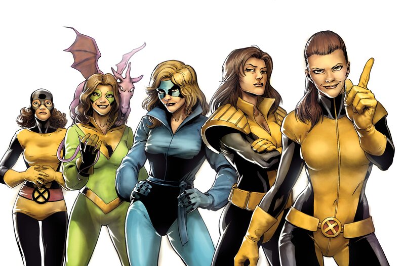 Female Superheroes Standing — Yellow