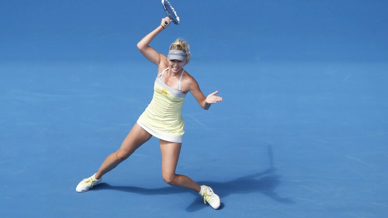 Female Tennis Player — Blue, Active