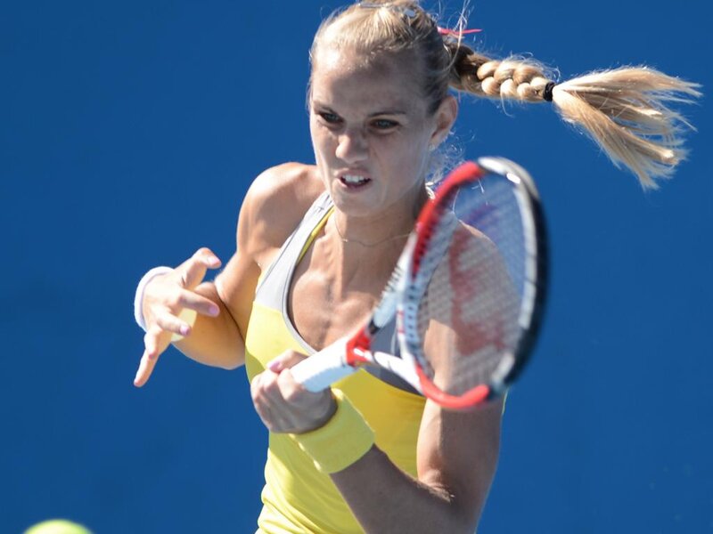 Female Tennis Player — Blue, Intense, Afternoon