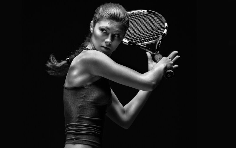 female tennis player in action
