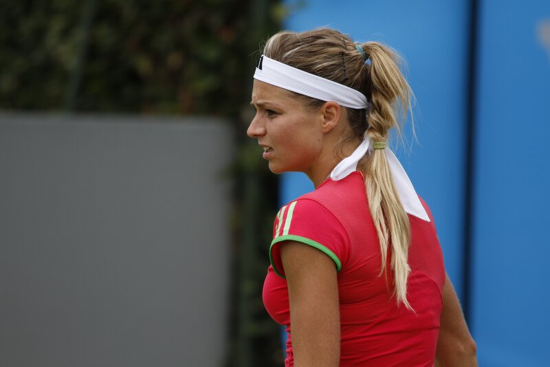 female tennis player on court