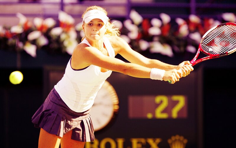 Female Tennis Player — White, Intense