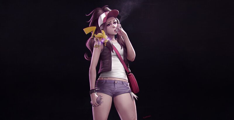 Female Trainer with Pikachu — Black