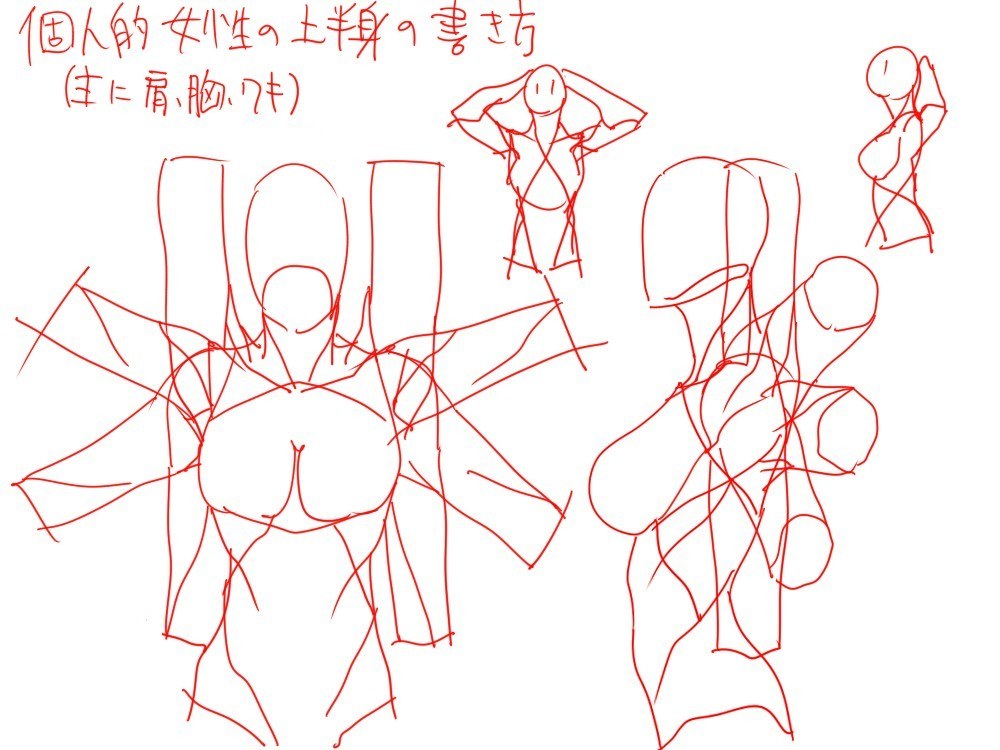 female upper body drawing guide