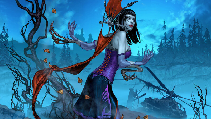 Female Vampire Character — Blue