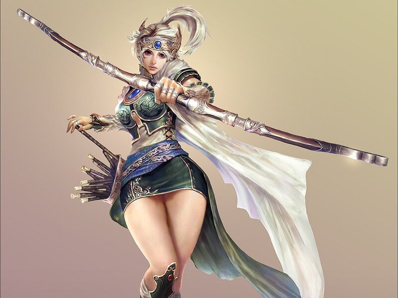 Female Warrior Archer — Green