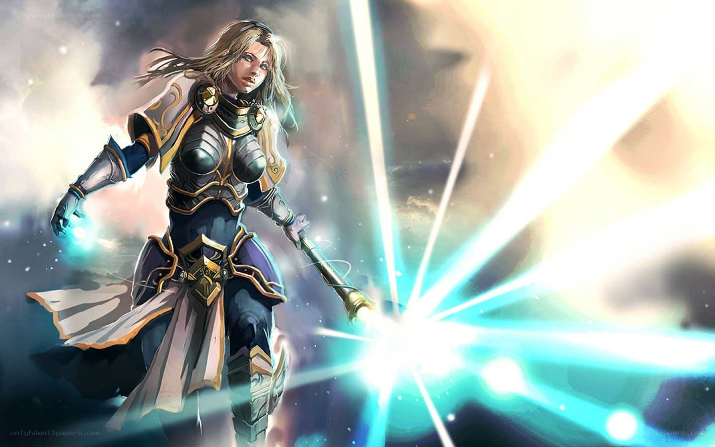 female warrior casting spell