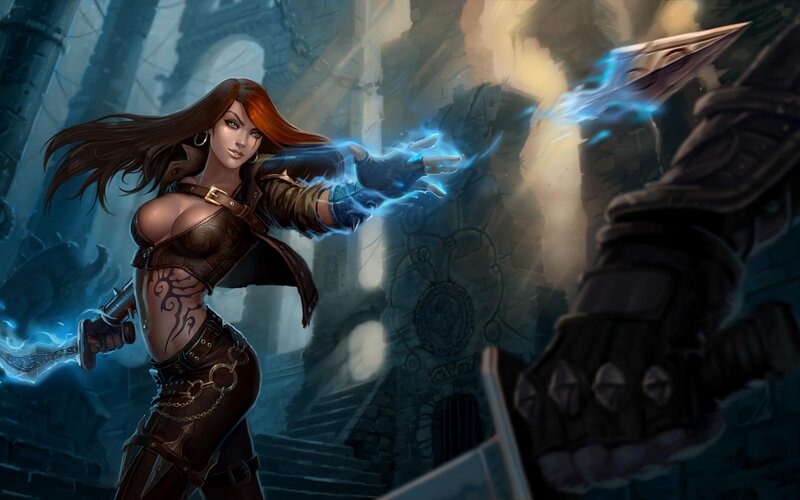 Female Warrior Casting Spell — Blue, Dramatic, Digital Art, Magic, Sword