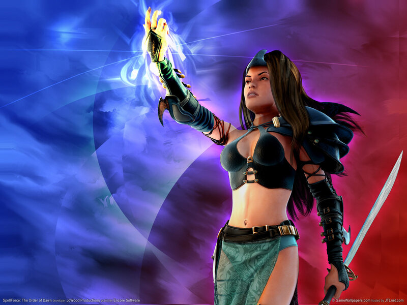 Female Warrior Casting Spell — Blue