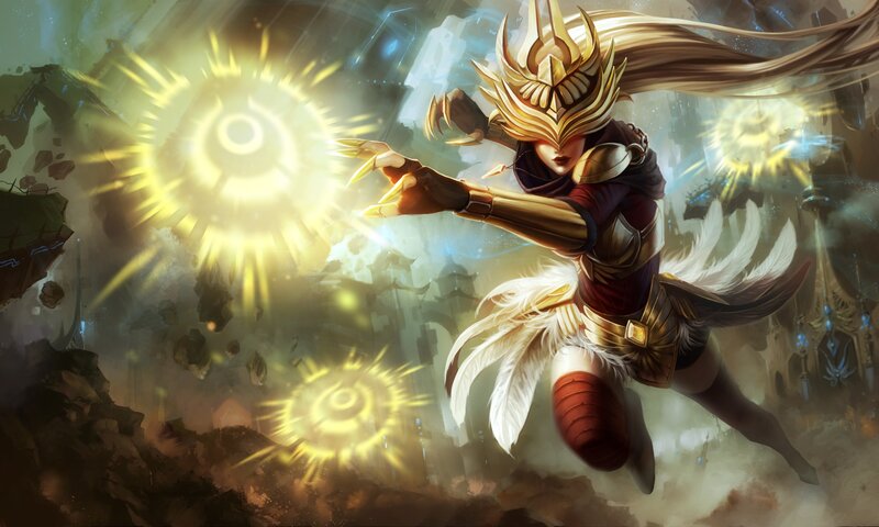 Female Warrior Casting Spell — Gold, Dramatic, Digital Art, Magic