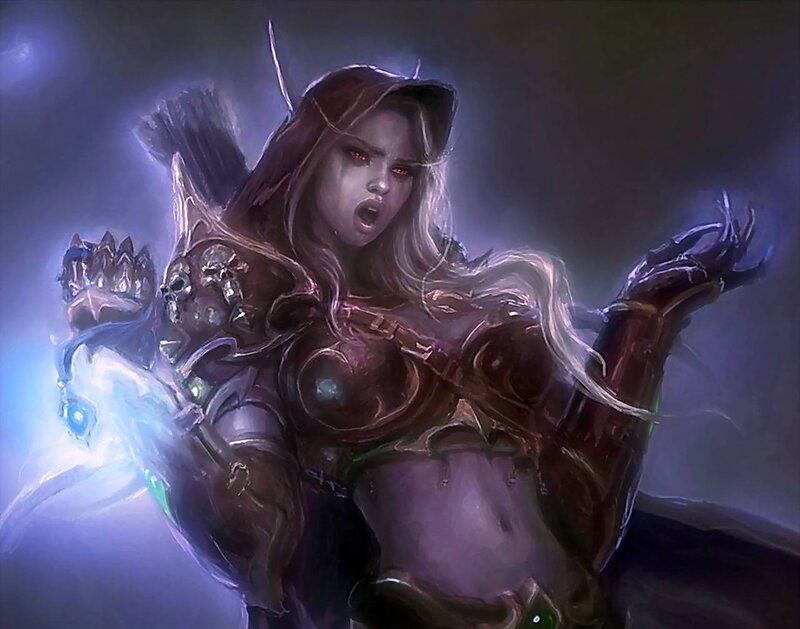 Female Warrior Casting Spell — Purple, Dramatic, Night, Digital Art