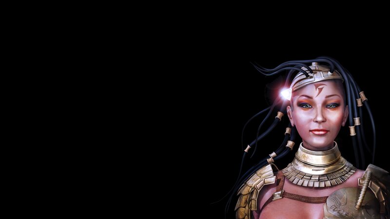 Female Warrior Character — Black, Dramatic, Digital Art, Armor, Headband