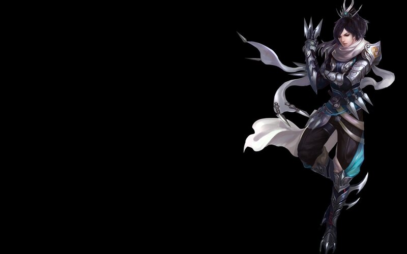 Female Warrior Character — Black, Dramatic, Digital Art, Armor, Sword, Cape