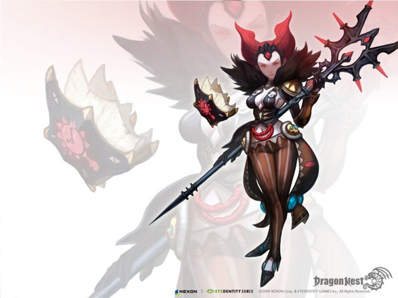 Female Warrior Character — Black, Dramatic, Digital Art, Weapon