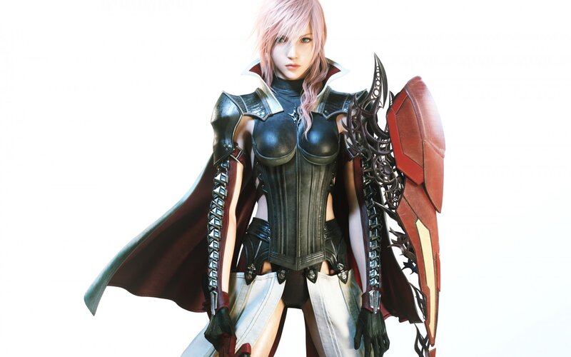 Female Warrior Character — Black, Serious, 3d Render