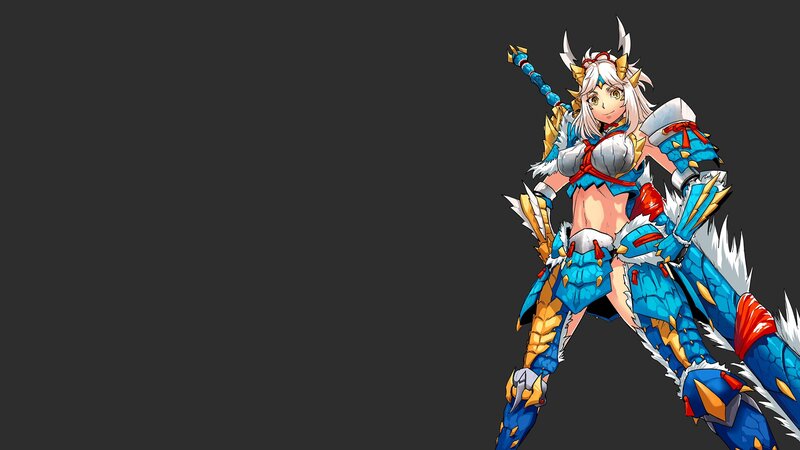 Female Warrior Character — Blue, Confident, Digital Art